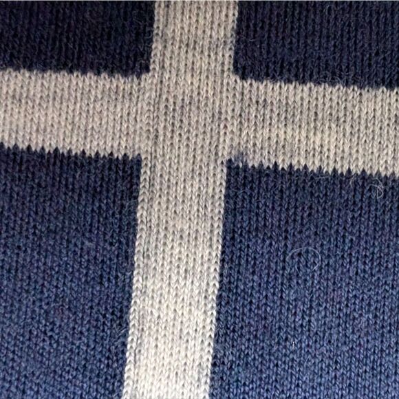 Cos navy wool blend midi dress grey contrast piping trim size M - Picture 7 of 12